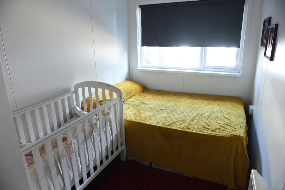 The interior of accommodation in Marston Court on Bordars Walk in Hanwell, west London, where converted shipping containers have been re-purposed for use as temporary accommodation, August 20, 2019. 