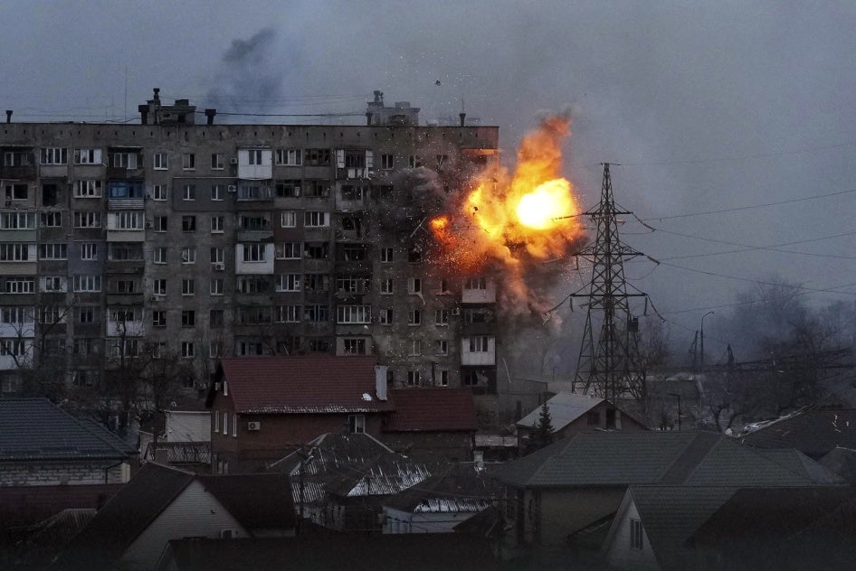 An apartment building explodes