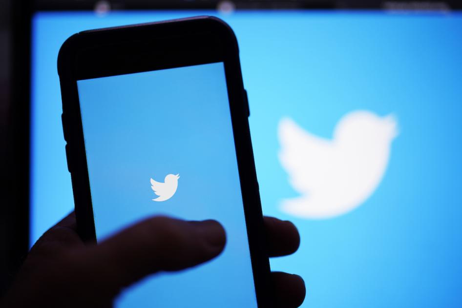 Twitter application on a mobile phone.