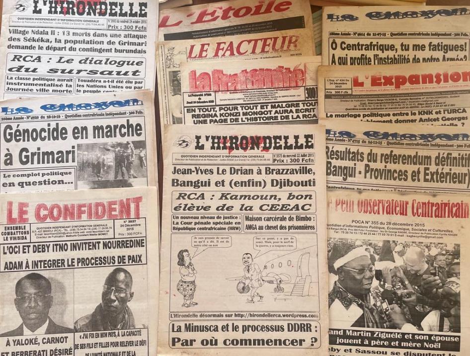 Selection of Central African Republic newspapers, Bangui, January 2023 