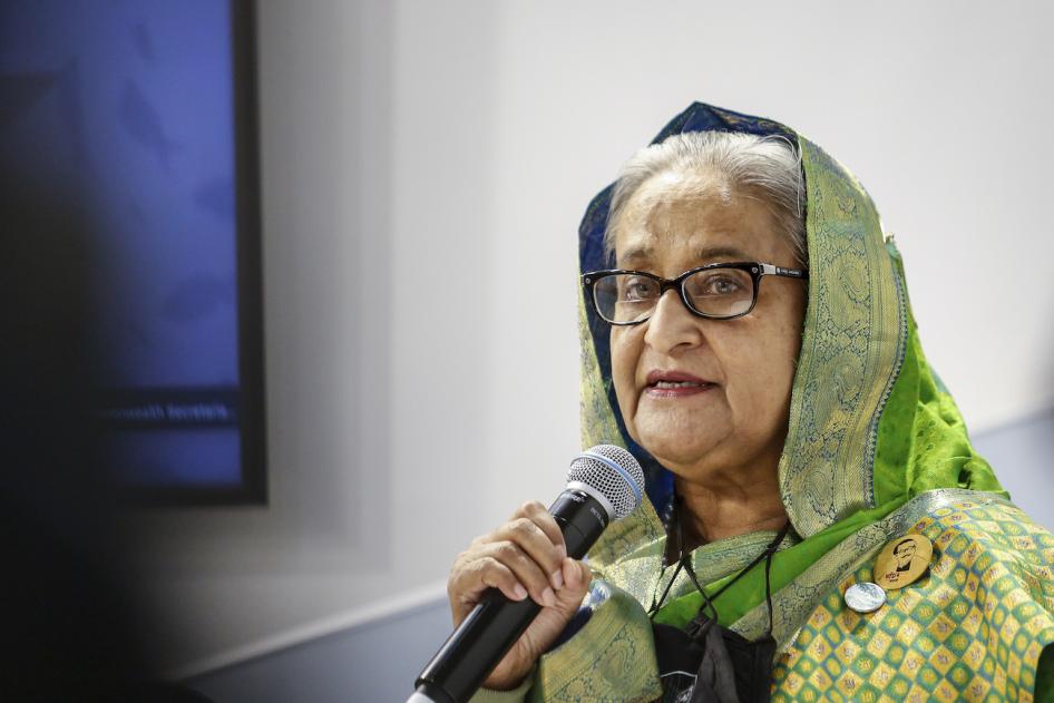 Prime Minister of Bangladesh, Sheikh Hasina speaks in Glasgow, Scotland on November 1, 2021.