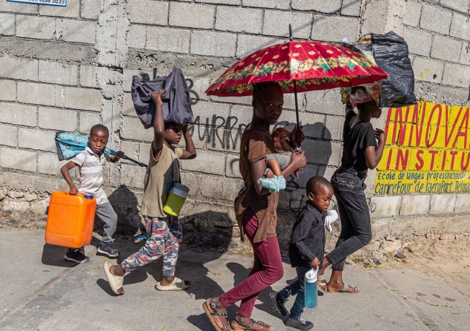 Haitians forced to flee their homes amid spiraling criminal violence in Port-au-Prince, Haiti on March 9, 2024. 
