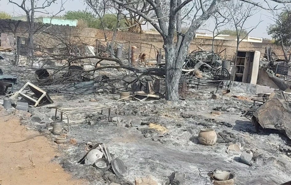 Uharibifu wa moto uliokithiri kwenye shule ya Imam al-Kazem