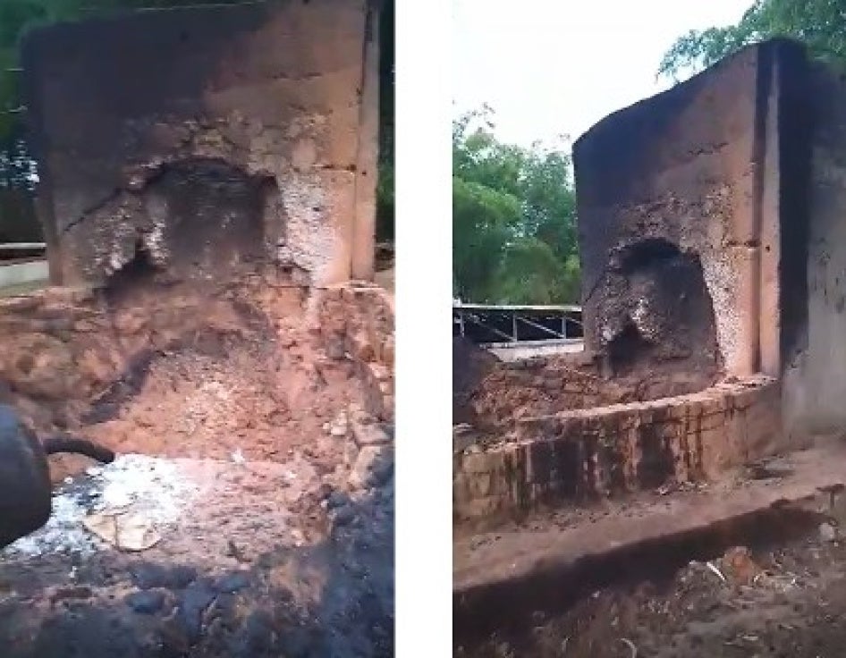 Incinérateurs du centre de traitement des déchets de Perenco, près du village de Kinkazi, en République démocratique du Congo.