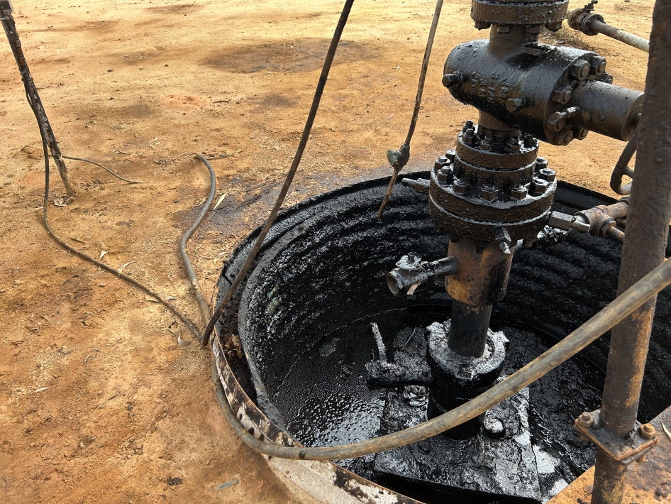 Puits de pétrole près de Tshiende, en République démocratique du Congo.