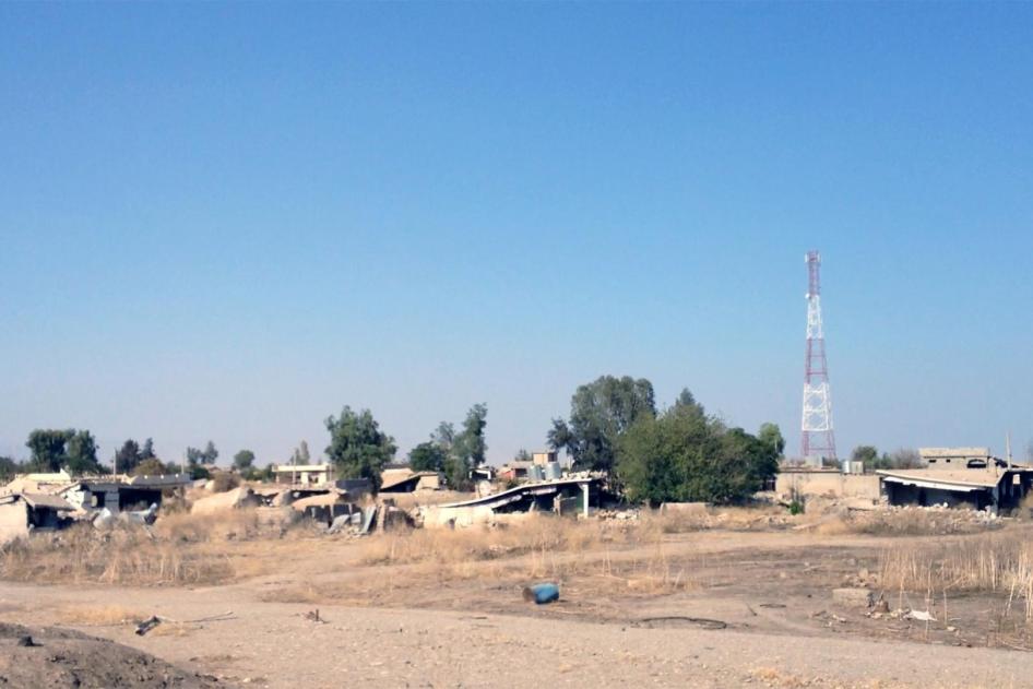 أعمال هدم وتدمير في برزان. © 2015 هيومن رايتس ووتش