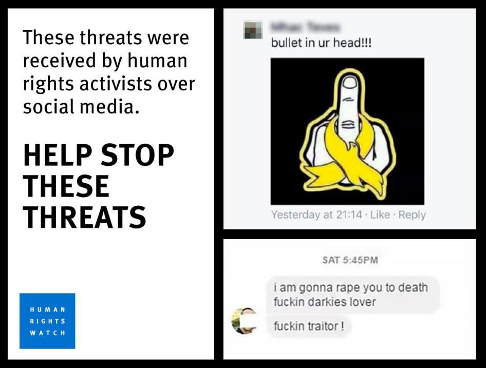 社交媒体打手威胁维权人士 