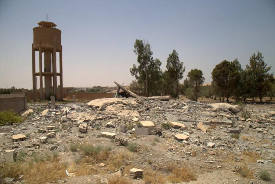 Rubble of a residential house that local residents said was attacked in a coalition airstrike on March 30, 2017, killing six civilians. 