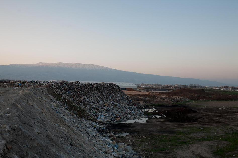 An open dump in Bar Elias, where nearby residents said burning has taken place for years.