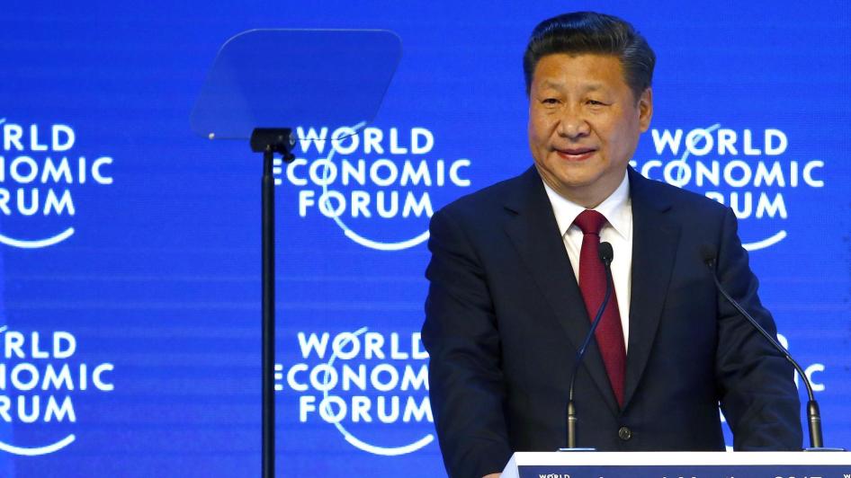 Chinese President Xi Jinping attends the World Economic Forum (WEF) annual meeting in Davos, Switzerland on January 17, 2017