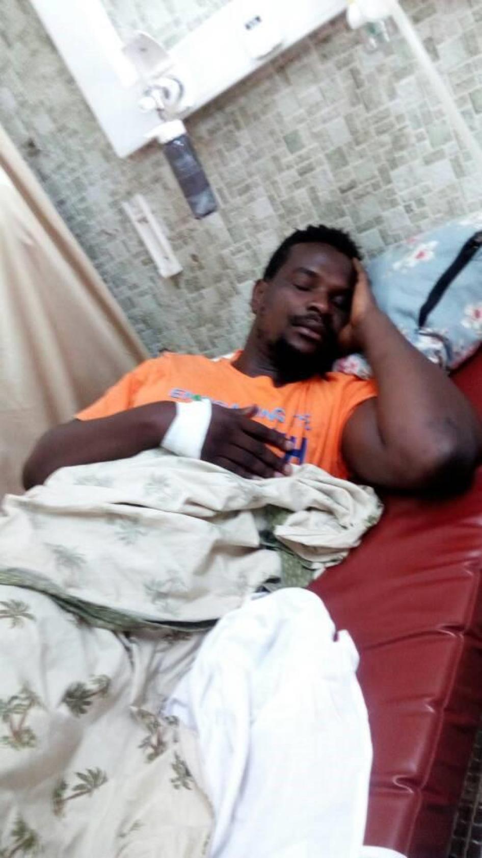Activist Carbone Beni at Ngaliema Clinic in Kinshasa, Democratic Republic of Congo, May 1, 2018.
