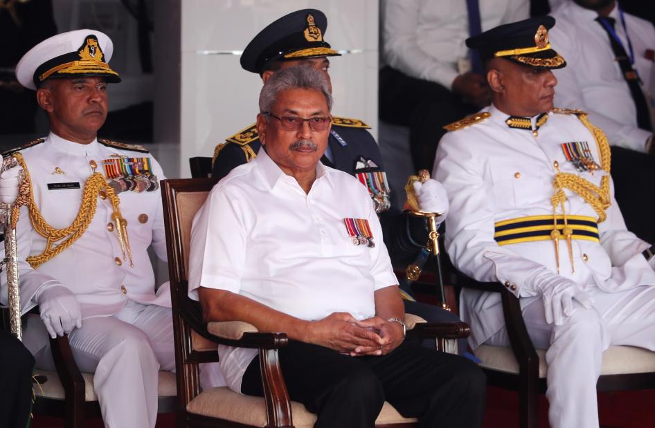 Sri Lankan President Gotabaya Rajapaksa, center attends an event to mark the anniversary of country's independence from British colonial rule in Colombo, Sri Lanka, Tuesday, Feb. 4, 2020.