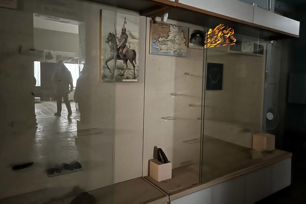 Emptied glass display cases