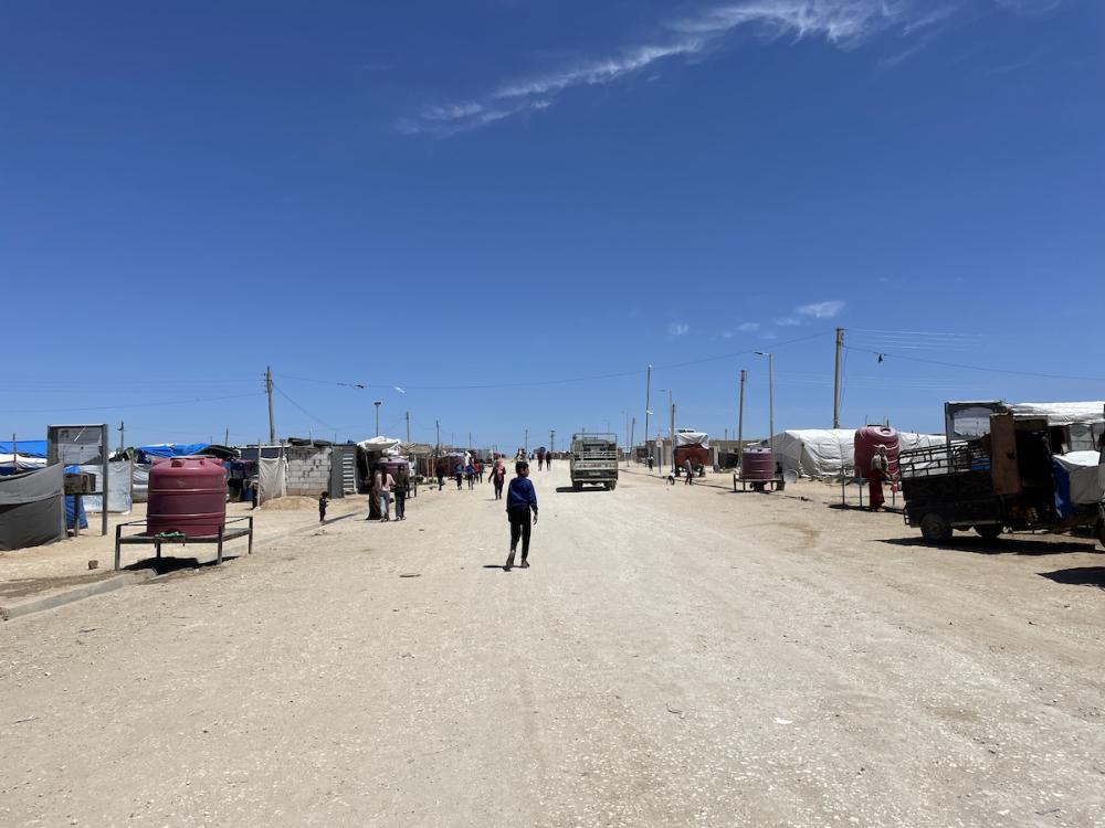 Kampa Waşokanî ji bo derbiderên Sûriyê, Hesekê, Sûriyê, Gulana 2023an.