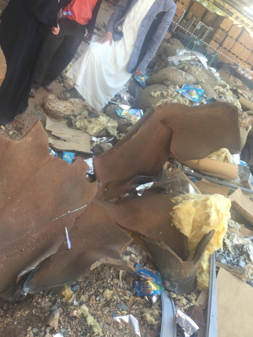Remnant of an MK-84 GP (General Purpose) bomb at the al-Aqil Industrial Compound. © 2016 Belkis Wille/Human Rights Watch