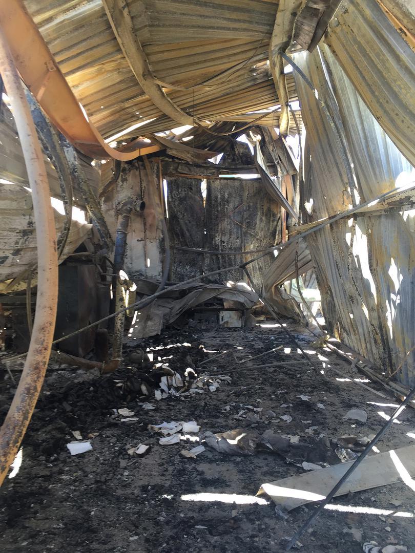 One of the production hangers in the al-Shihab Industrial Compound destroyed in coalition airstrikes on January 29 and 30, 2016. © 2016 Belkis Wille/Human Rights Watch