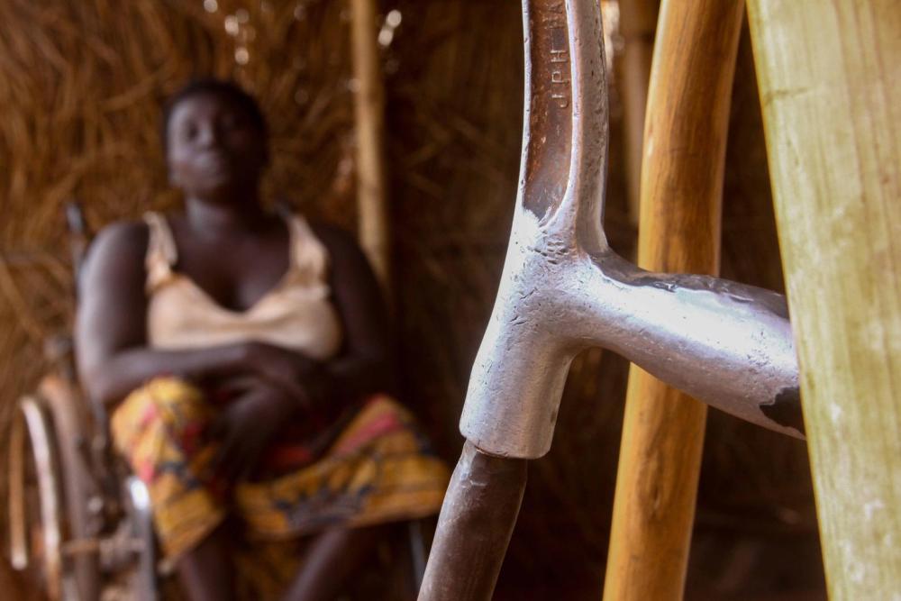 “Monica,” a 30-year-old polio survivor who cannot walk, lost her husband and three children in fighting in Bakala last December. “After the attack I wanted to look for my family so I crawled into the bush towards the river,” she said.