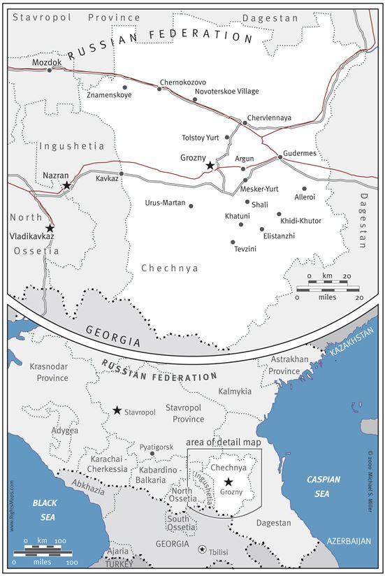 Map of Chechnya 