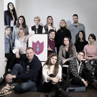 The staff of Nasiliu.net center, an awareness-raising group that provides assistance to domestic violence survivors.  