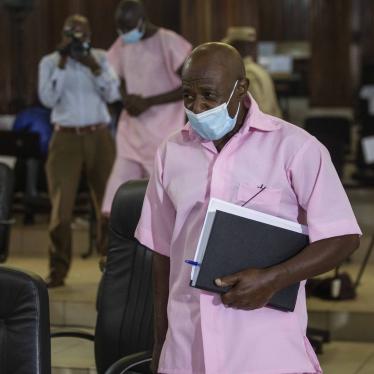 Paul Rusesabagina, a prominent government critic, attends a court hearing in Kigali, Rwanda on February 26, 2021. Rwanda’s High Court Chamber for International and Cross-border Crimes ruled that it has jurisdiction to try him.