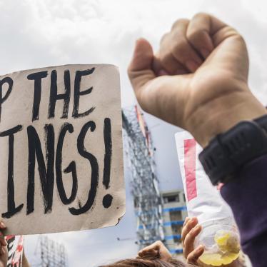 A demonstration at the inauguration of Ferdinand Marcos Jr. in Plaza Miranda, Manila, June 30, 2022. 