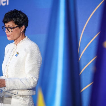 European Enlargement Commissioner Marta Kos speaks at a forum supporting Ukraine's EU accession reforms, amid Russia's attack on Ukraine, in Kyiv, Ukraine, June 8, 2026.