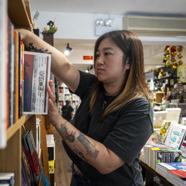 Leticia Wong, a former pro-democracy district councillor, at her bookstore in Hong Kong, June 20, 2025. 