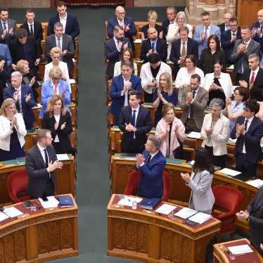 Members of the National Assembly vote to approve legislation to abolish the Sovereignty Protection Office during a parliamentary session in Budapest, Hungary, June 30, 2026.