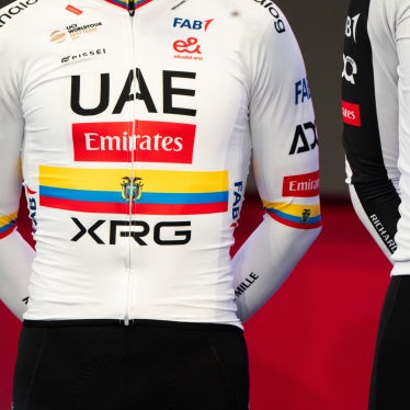 UAE Team Emirates - XRG Pro Cycling team during the team presentation of the 109th Giro d'Italia in Burgas, Bulgaria, on May 6, 2026. 