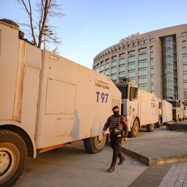 Police cordon off the area outside of the Caglayan courthouse in Istanbul, Türkiye, March 22, 2025.