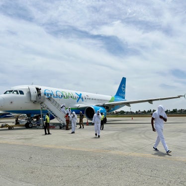 Haitians deported from the United States disembark from a charter flight at Cap-Haïtien International Airport, Haiti, August 27, 2026.