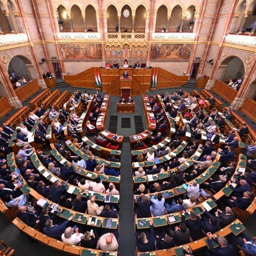 Prime Minister of Hungary, Péter Magyar, giving a speech in the Hungarian Parliament in Budapest, August 27, 2026.