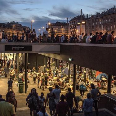 A view of Budapest's Keleti train station in Hungary where refugees and asylum seekers wait to be let on trains to Germany. September 2, 2015.