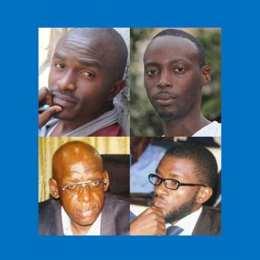 Dans le sens des aiguilles d'une montre, à partir de l'image du haut à gauche: les activistes Fred Bauma, Yves Makwambala, Jean-Marie Kalonji, et Christopher Ngoyi.