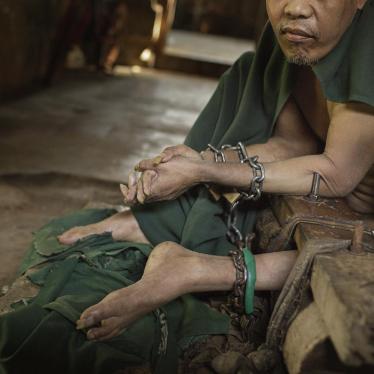 This man lived shackled in stocks, a traditional form of pasung, for nine years in a back room in his family’s home in Cianjur in West Java. When he was released, his legs had atrophied from disuse.