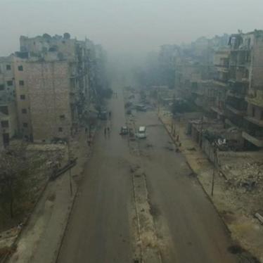 A still image from a video of bomb damaged eastern Aleppo, Syria. Video released on December 13, 2016.