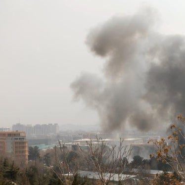 Smoke rises from a military hospital area at the site of blast and gunfire in Kabul, Afghanistan March 8, 2017.