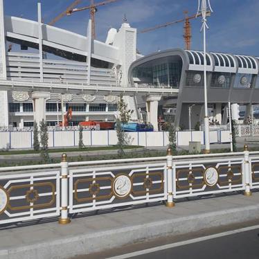 outside the Ashgabat stadium