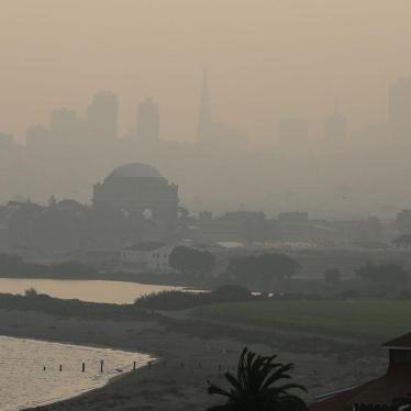 The Palace of Fine Arts in San Francisco, shown obscured in smoke in November 2018, after the disastrous Camp Fire occurred north of Sacramento.