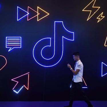 Visitors visit the TikTok booth at the 2019 smart expo in Hangzhou, Zhejiang province, China on October 18, 2019. 
