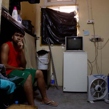 A worker rests at his accommodation in Qadisiya labor camp, Saudi Arabia August 17, 2016. 